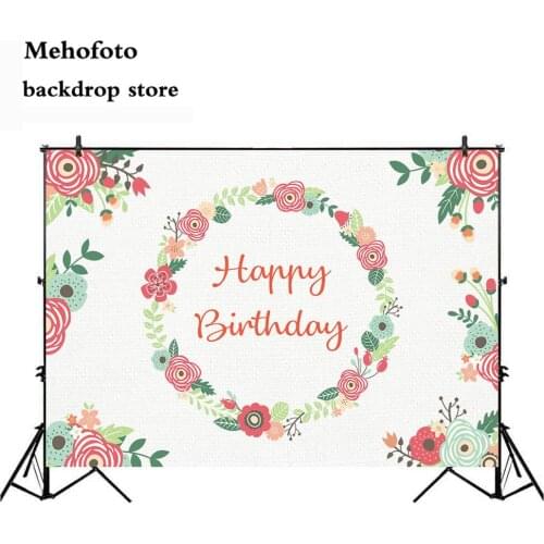 MOCSICKAFlower backdrop for Photo Studio Happy Birthday Decoration Spring Design Background Newborn Baby Shower Photo Shoot 345