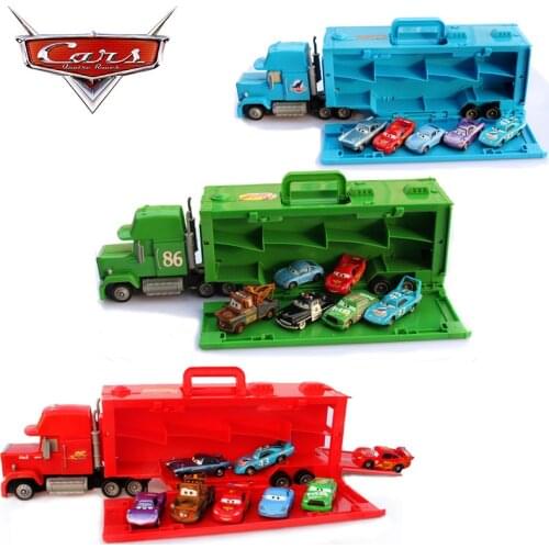 Disney Pixar 3 Lightning Uncle McQueen truck model can accommodate car transport container truck toy children toy car gift