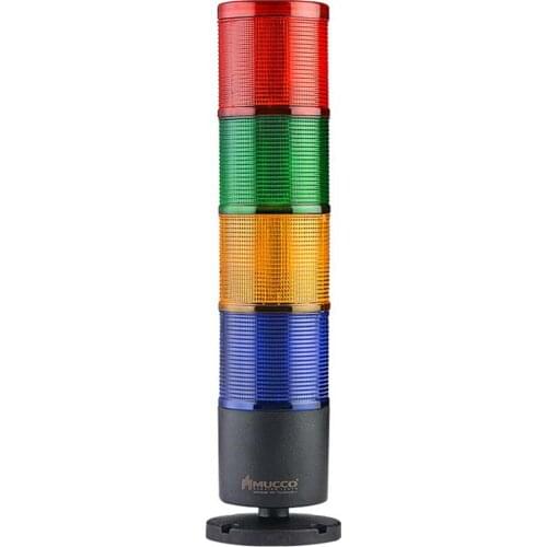 Mucco Stack Light Steady Surface Mounting Four Layers With Buzzer | 24V/DC | IP65 | Industrial Signal Tower