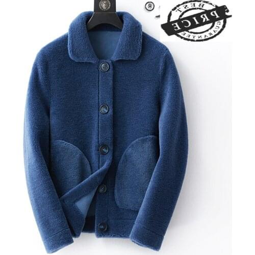 Fur Coat Real Male Winter Jacket Men Clothes 2021 100% Sheep Shearling Fur Coats Double-side Wear Coat Man Jackets KKK611