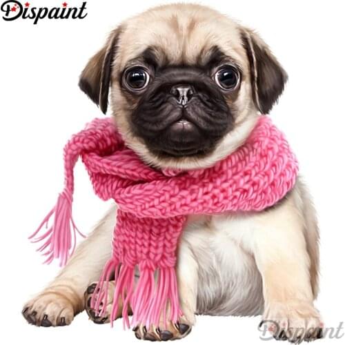 Dispaint Diy Full Square Round Drill 5D Diamond Painting Cross Stitch Diamond Embroidery "Animal dog" Home Decor Gift A25770