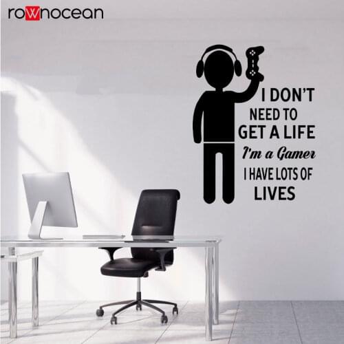Game Console Decal ,Gamer Wall Decal For Rooms, Doors Decoration Video Game Vinyl Sticker Boys Play Room Decoration 3092