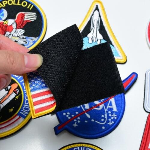 Velcro patch Space agency Series For Embroidered Patches For Hat Jeans backpack Clothes Sew-on DIY Applique Badge. Hook&Loop