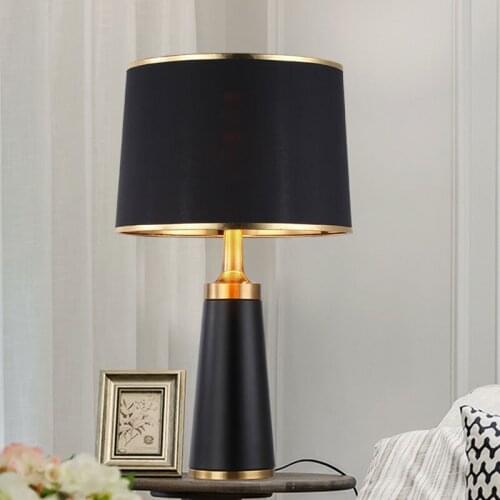 Modern Black Gold Table Lamps for Bedroom Bedside Desk Lamp Living Room Study Office Light Fixtures Night Lights Home Art Decor
