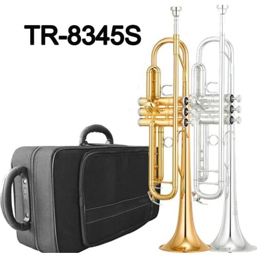 New De Xin Bb Trumpet 8345S Gold Lacquer Music Instruments Profesional Trumpets Student Included Case Mouthpiece Accessories