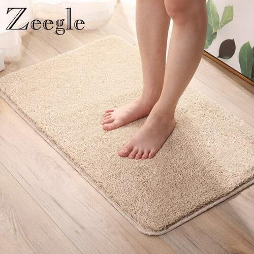 Zeegle Solid Carpet Non-slip Soft Sofa Floor Rug Plush Absorbent Living Room Rug Bedside Carpet Mat Modern Bedroom Foot Rug