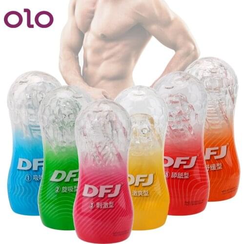 OLO Soft Pussy Sex Toys for Men Masturbator Real Vagina Endurance Exercise Transparent Aircraft Cup Male Masturbation Cup