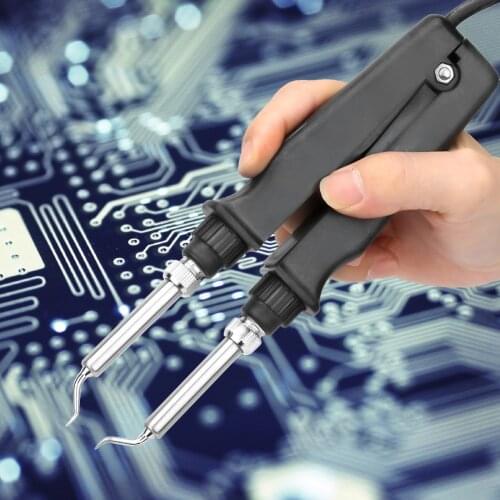 SMD Double Soldering Iron Tweezers Rework Station 220V 60W Desoldering Soldering Tweezers Style Iron