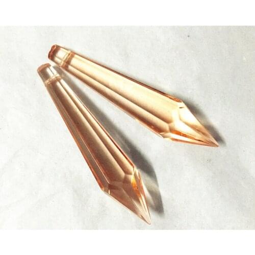 Crystal AAA Quality Icicle Prisms Champagne 200pcs 60mm Wedding & Xmas Tree Decorations Garland Pendants Chandelier Accessories