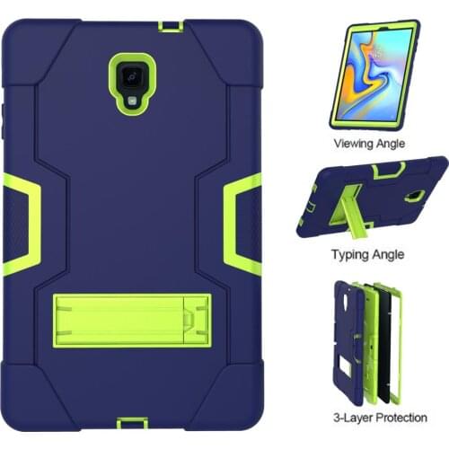 Heavy Armour Shochproof Silicone Cover For Samsung Galaxy Tab A10.5" T590 T595 Case Rugged Duty Tablet Stand Protective Case
