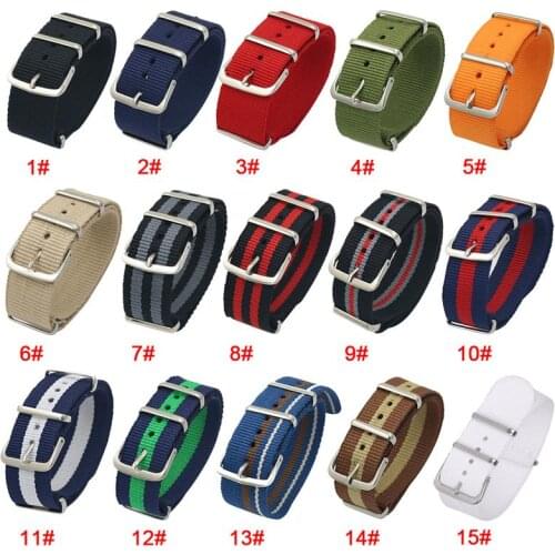 18mm 20mm 22mm Durable Military Nylon Watch Band Army Sports Nato Fabric Nylon Watch Strap Accessories Smart Watchband