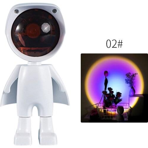 Robot Sun Never Sets Projection Atmosphere Light USB Power Supply Creative Design LED Night Light Touch Control Photography Room