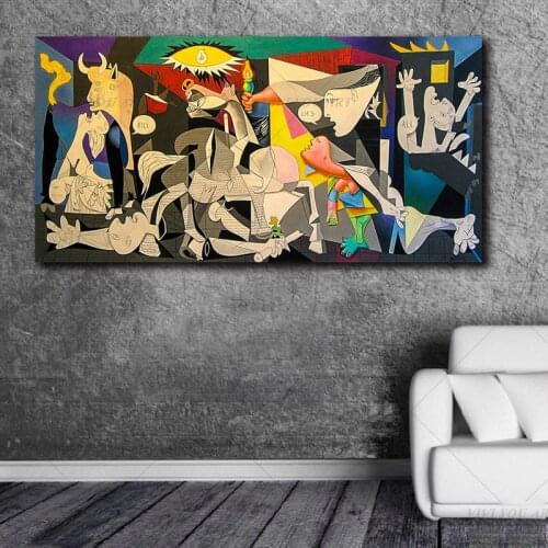 Handmade Painting Picasso Guernica Vintage Classic Figure Canvas Art Home Wall Modular Picture For Living Room Home Decoration