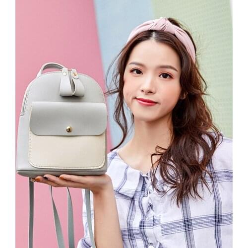 New Arrival Women Backpack Solid Color PU Adjustable Strap Crossbody Bag Casual for Shopping DSA