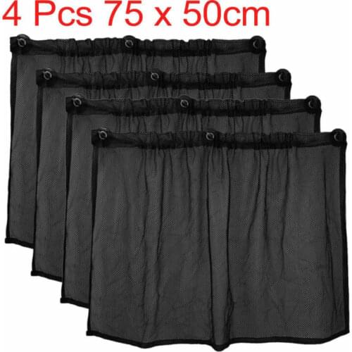 70x50cm Car Side Window Side Curtain Folded Mesh Sun Shade Black UV Protection Protection Window Film With 4* Suction Cup