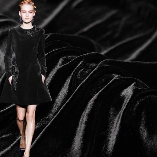 Pearlsilk Silk Velvet silk cloth Fabric black color Silk Cotton materials Autumn dress DIY Fabric clothes fabrics Freeshipping