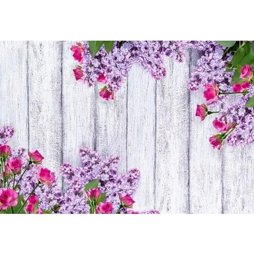 Chic retro wood-plank backgrounds girl photography vinyl flower photo backdrops for photographer studio video accessories lv-198
