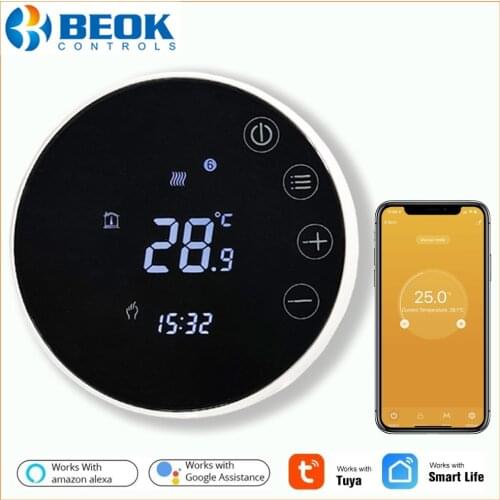Beok Wifi Thermostat Smart LCD Touch Screen Temperature Controller For Gas Boiler Heating Tuya Remote Works Alexa Google Home