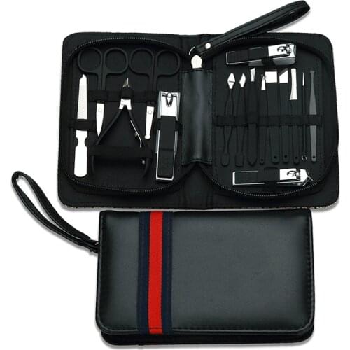 Titanium Color Stainless Steel Nail Clippers Scissors Set Kits Manicure Pedicure Care Set