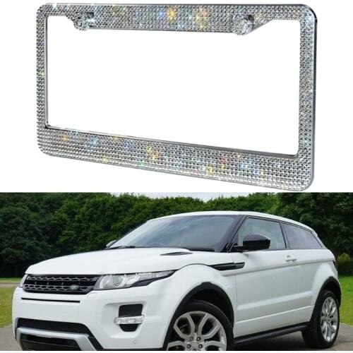 Ultra-flashing License Plate Frame Noble Identity Model for Cars Universal Fit Blingbling for Car SUV for Women