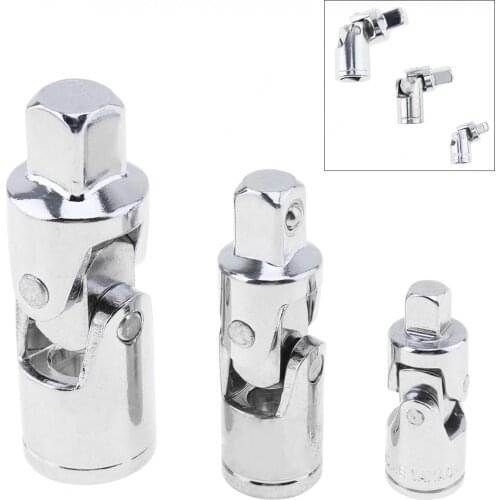 3pcs/set Universal Joint Socket Adaptor Bendy Knuckles Set 1/2in 1/4in 3/8in New