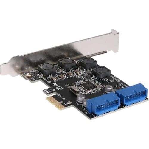 USB 3.0 PCIE PCI Express Control Card Adapter Desktop Front PCIe Transfer USB3.0 19PIN Interface Adapter Card