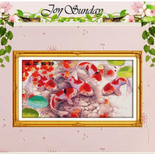 Lotus and Fish Patterns Counted Cross Stitch 11CT 14CT Cross Stitch Set Wholesale Animal Cross-stitch Kits Embroidery Needlework