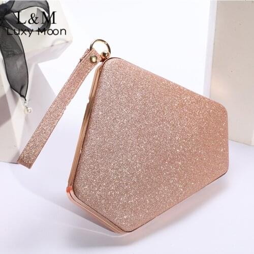 Sequin Evening Bag Women New Luxury Design Handbag Geometric Glitter Clutch Bag Small Dinner Party Wedding Bridal Purse X321H