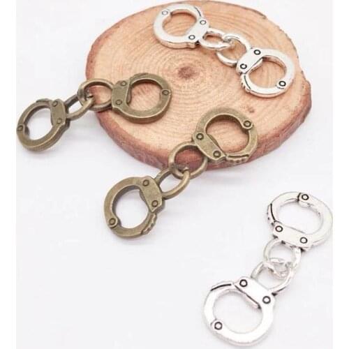 Vintage 7 pcs handcuffs charms metal tiny handcuffs Pendants fit DIY bracelet necklace charms Jewelry Making