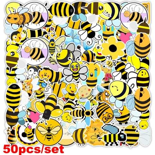 Bee Waterproof PVC Self adhesive Stickers Bicycle Luggage Laptop Motorcycle Graffiti Sticker Kids Toy
