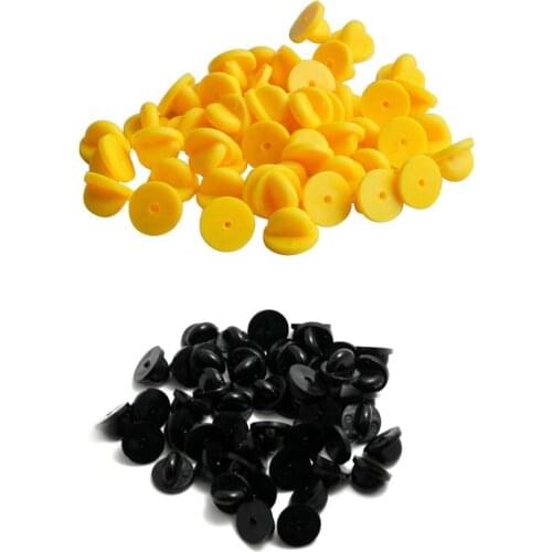 Folsom 200 Pack PVC Rubber Pin Backs Keepers Replacement Uniform Badge Comfort Fit Tie Tack Lapel Pin Name Tag Backing Holder