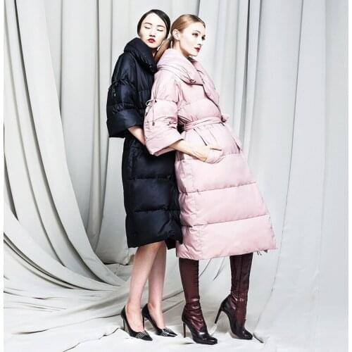 Women down jacket Winter Jacket Women 90% Duck Down Coat Warm Parka Female Long Down Jacket Quilted Coat With Removable Scarf