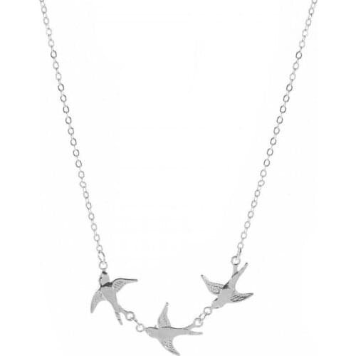 Popular Girl Fashion Necklace 2020 New Wild Temperament Retro Simple Three Bird Necklace Women Wholesale Bohemio Fatima Necklace