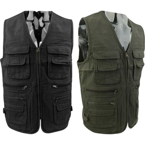 Fishing Vests Outdoor Mens Multi Pockets Quick-Dry Vest Breathable Journalist Photographer Fishing Waistcoat