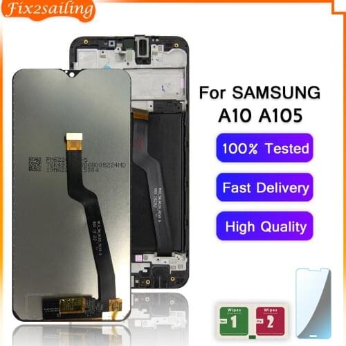 For Samsung Galaxy A10 A105 A105F SM-A105F LCD Display Touch Screen Digitizer Assembly Replacement with Frame For Samsung A105