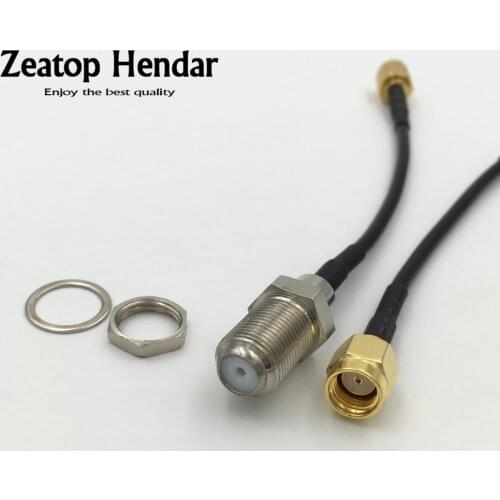 1Pcs RG174 Cable PR SMA PR-SMA Male Jack to F Type Female Nut Plug RF Coaxial Pigtail Connector 10CM 15CM 20CM 30CM 50CM 1M 3M