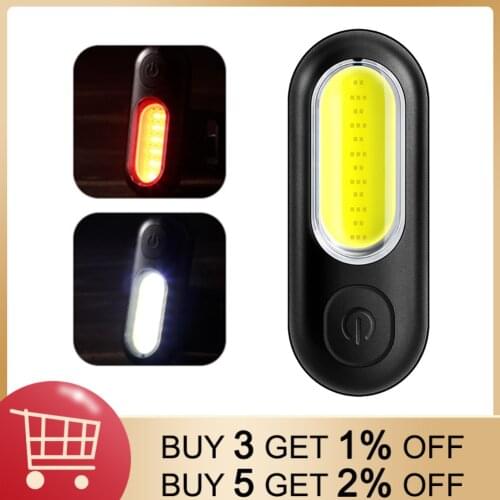 1pc LED Bicycle Lamp USB Rechargeable 5 Modes Red White MTB Road Bike Taillight Safety Helmet Warning Light Cycling Equipment