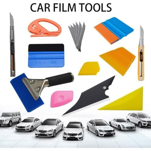 12Pcs Car Window Tint Film Tool Set Car Vinyl Install Scraper Tool Rubber Scraper Sticker Wrapping Cutting Knife Application Set