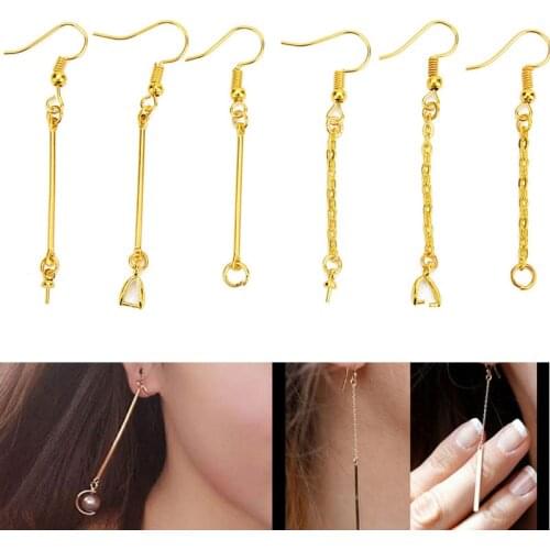 20pcs Gold Silver Color Earring Hooks Clasp Wire For Earring Making Metal Iron Earing Ear Findings Craft Diy Jewelry Accessories