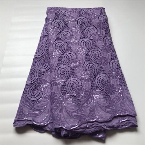 2021 Latest High Quality African Lace Fabric Embroidery Swiss French Tulle Pure Cotton 6yards Wedding Party Dress Guipure