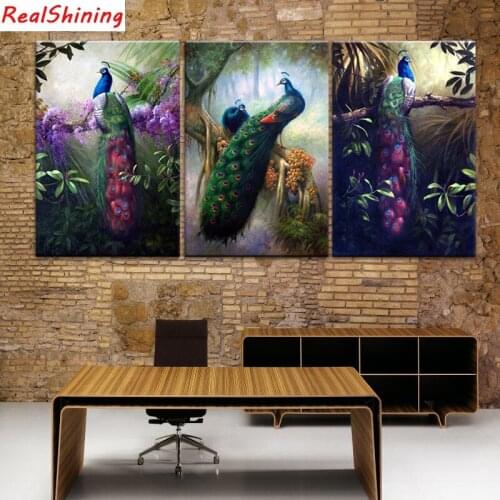 3pcs,Diamond Embroidery,peacock,5D,diy Diamond Painting Cross Stitch,Diamond Mosaic,home Decor H1472