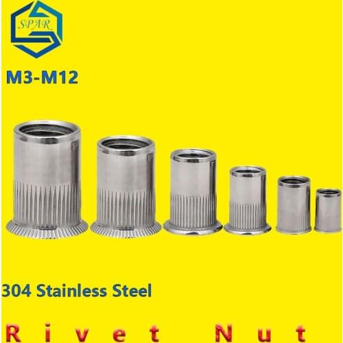 304 Rivnut Head Flat Head Threaded Rivet Insert Nut Rivet Nut Large Countersunk Head Rivet Small Countersunk Head Rivet