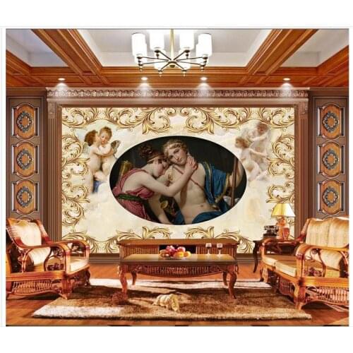 3D wall murals wallpaper custom picture mural European-style border pattern of European and American heroes room background wall