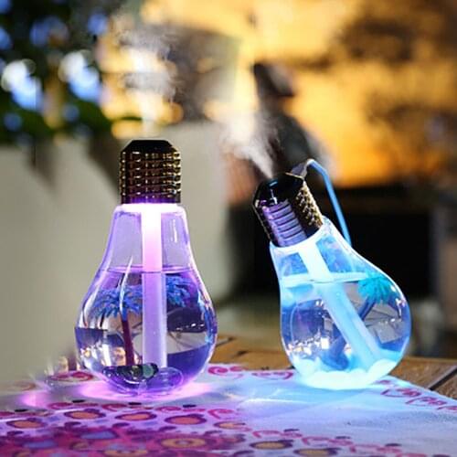 400ml Colorful Light Bulb Air Humidifier Essential Oil Diffuser Atomizer Freshener Mist sprayer Car Home Silent Humidifier