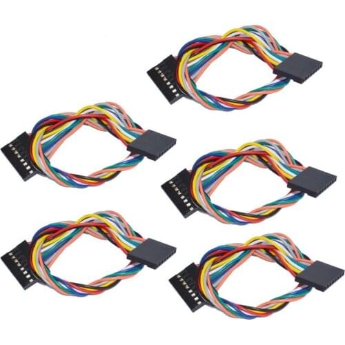 5PCS, 2.54mm 20cm Dupont wire cable 8P-8P Connector Female to Female