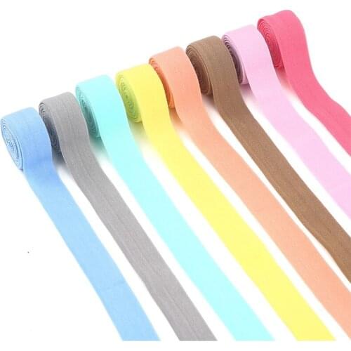 5yards/Lot 25mm Elastic Band Multicolor Fold Over Spandex Elastic Ribbon For Sewing Lace Trim Waist Band Garment Accessory
