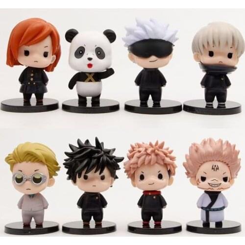 8pcs/set Anime jujutsu kaisen PVC Action Figure Toys Gojo Satoru Yuji Itadori Kugisaki Nobara Doll For Kid Birthday Gift