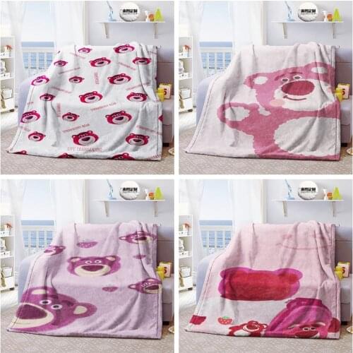 Disney Lotso Bear Anime Figures Cartoon Product Cosplay Accessories Customized Blanket Warm Home Bed Unisex Gifts
