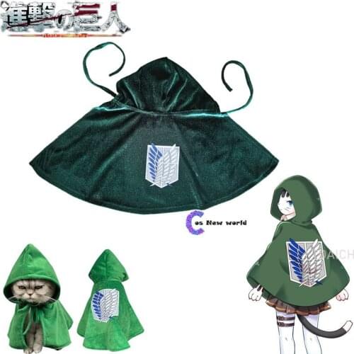 Anime Attack on Titan Cosplay Costume Survey Corps Cloak Cape for Pet Dog Cat Photography Props Pet Supplies Shingeki No Kyojin