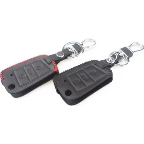 Car Leather Key Case Key Bag Key Cover For Volkswagen Golf 7 MK7 Tiguan Touran 2017 For Skoda Octavia A7 RS For Seat Leon Ibiza